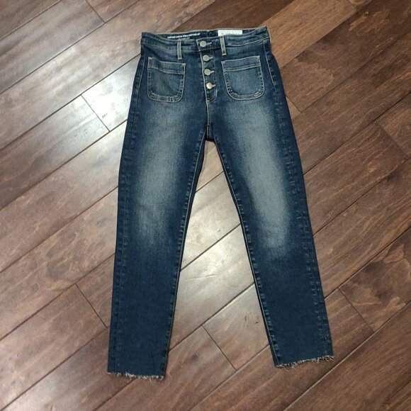 AG Jeans By Anthropologie  Vintage Stevie Ankle Button Up Jeans SIZE 26 R - Picture 1 of 7